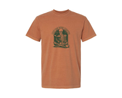 brand:Comfort Colors|color:Yam|Just One More Chapter Skeleton Coffee 2 Graphic T-Shirt