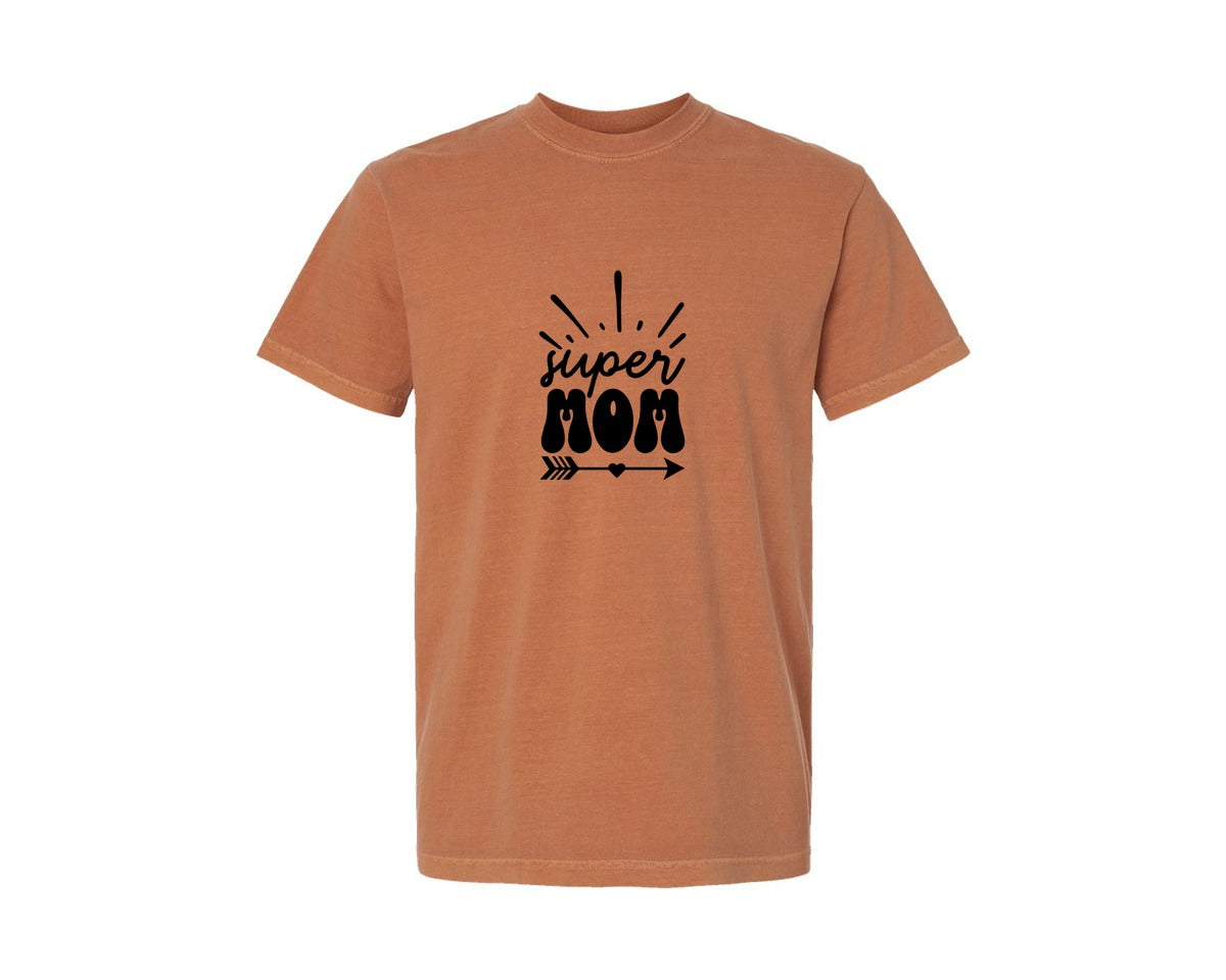 brand:Comfort Colors|color:Yam|Super Mom Cut Filesuper Mom 2 Graphic T-Shirt