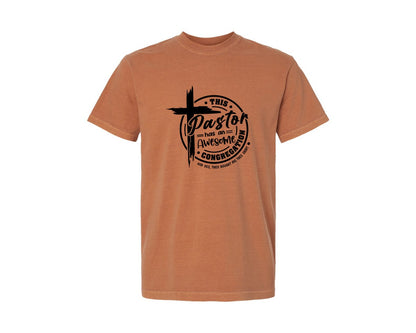 brand:Comfort Colors|color:Yam|Pastor Gift Funny Church Graphic T-Shirt