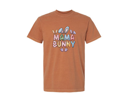 brand:Comfort Colors|color:Yam|Mama Bunny Easter Design Graphic T-Shirt