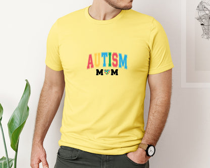 brand:Bella Canvas|color:Yellow|Autism Mom Autism Day Graphic T-Shirt