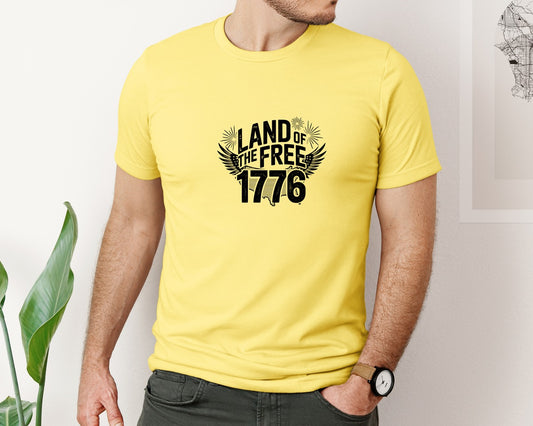 Land Of The Free 1776 4Th Of July Graphic T-Shirt