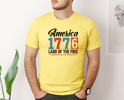 brand:Bella Canvas|color:Yellow|1776 4Th Of July America Graphic T-Shirt