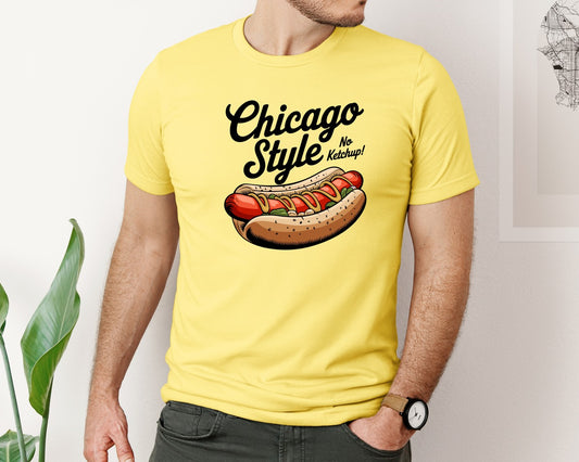 Chicago Style Hotdog No Ketchup Graphic T-Shirt