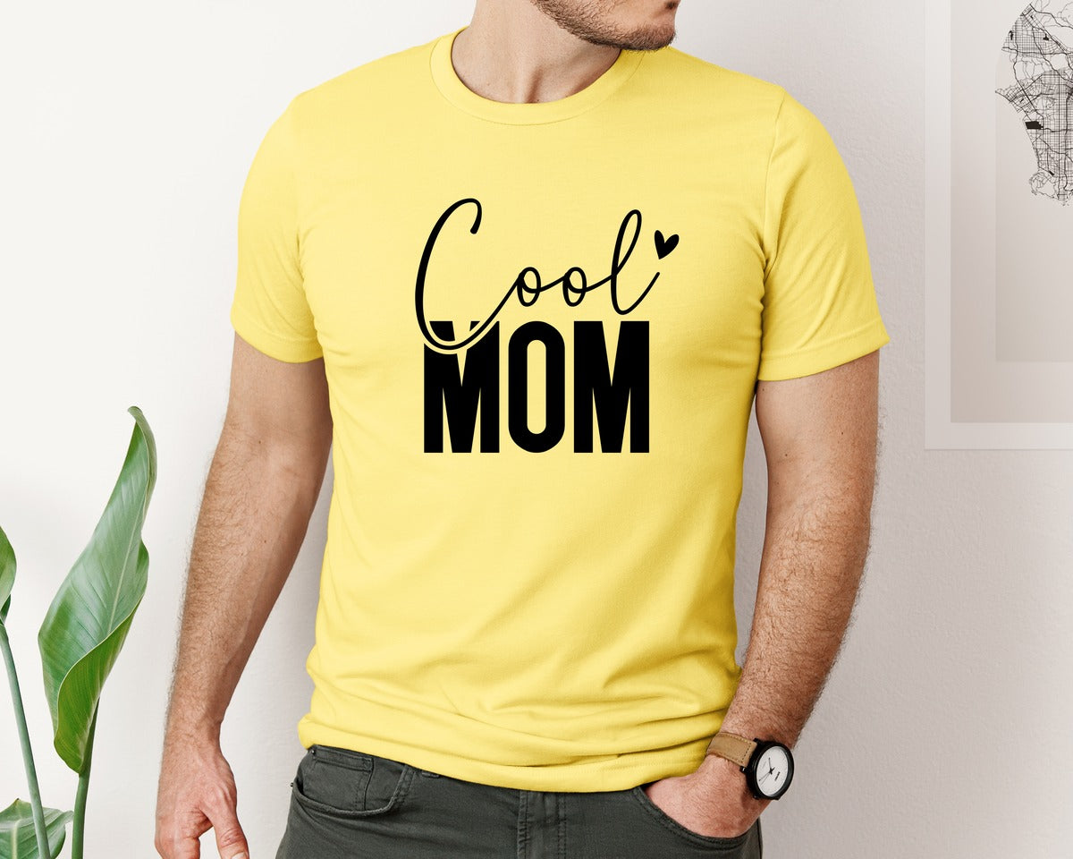brand:Bella Canvas|color:Yellow|Cool Mom Funny Mom Mama Graphic T-Shirt
