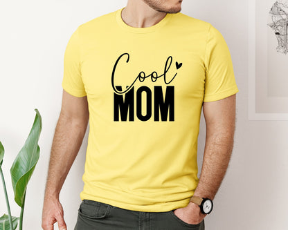 brand:Bella Canvas|color:Yellow|Cool Mom Funny Mom Mama Graphic T-Shirt