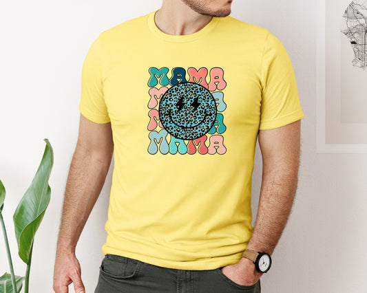 Retro Leopard Mama Mothers Day Graphic T-Shirt