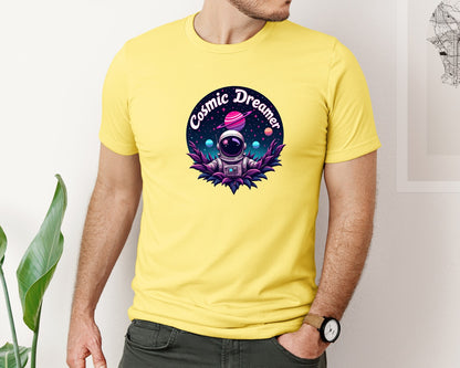brand:Bella Canvas|color:Yellow|Cosmic Dreamer T Shirt Design Graphic T-Shirt