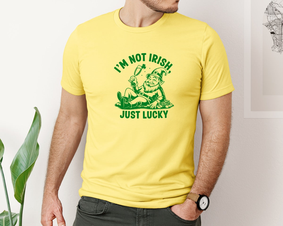 brand:Bella Canvas|color:Yellow|Im Not Irish Just Lucky Design Graphic T-Shirt