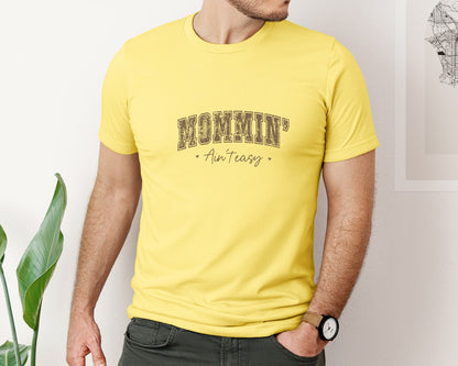 brand:Bella Canvas|color:Yellow|Mothers Day Mommin Aint Easy 3 Graphic T-Shirt