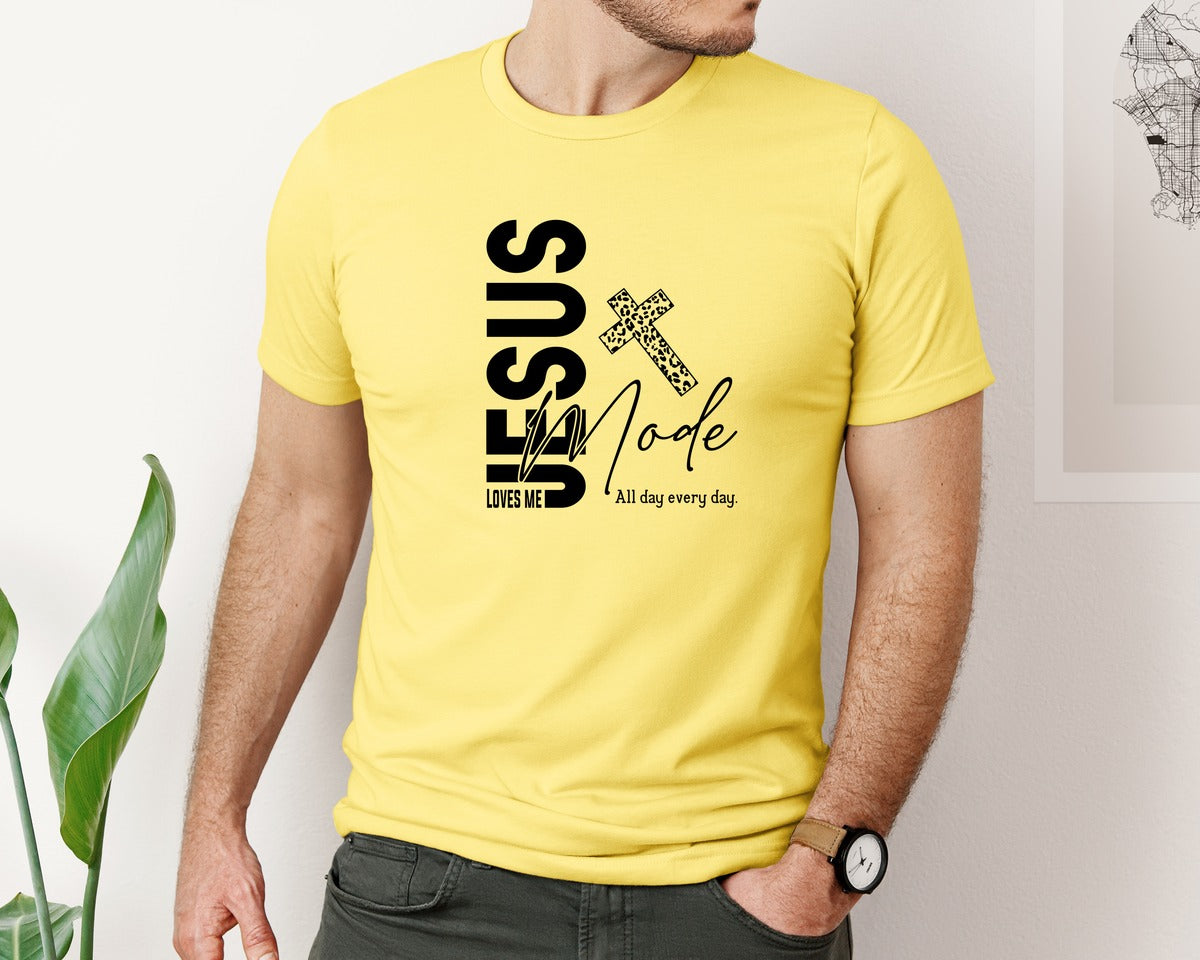 brand:Bella Canvas|color:Yellow|Jesus Loves Me Love Like Jesus Graphic T-Shirt