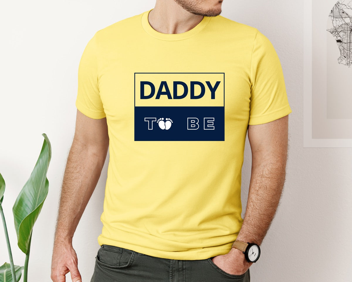 brand:Bella Canvas|color:Yellow|Daddy To Be Pregnancy Announcement 2 Graphic T-Shirt