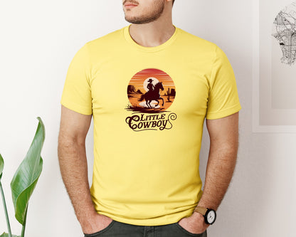 brand:Bella Canvas|color:Yellow|Little Cowboy Western Horse Riding 3 Graphic T-Shirt