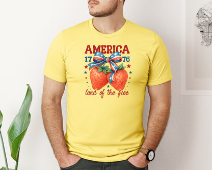 brand:Bella Canvas|color:Yellow|4Th Of July Memorial Day Graphic T-Shirt