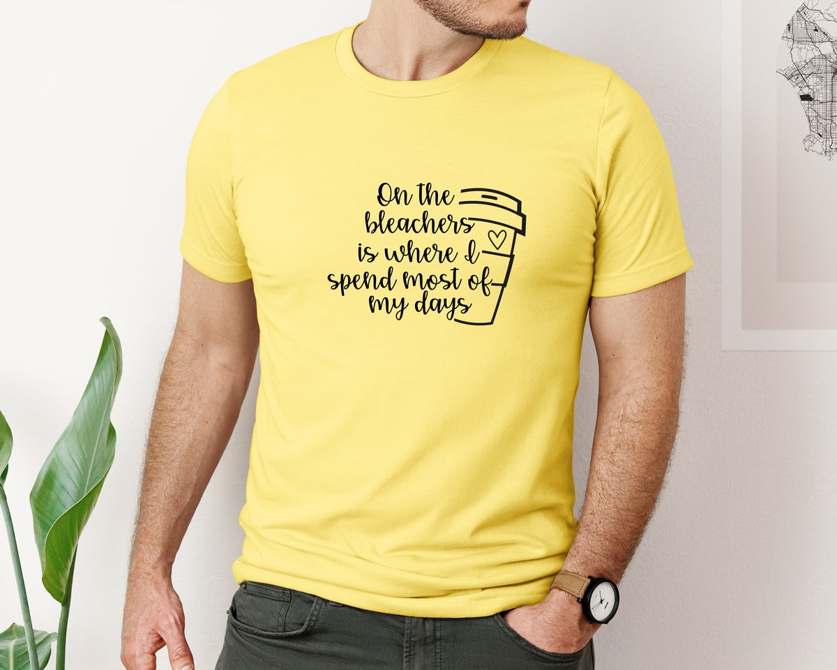 brand:Bella Canvas|color:Yellow|On The Bleachers Sports Mom Graphic T-Shirt