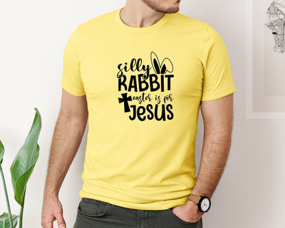 brand:Bella Canvas|color:Yellow|Silly Rabbit Easter Is For Jesus Ea Graphic T-Shirt