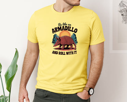 brand:Bella Canvas|color:Yellow|Be Like An Armadillo Design 2 Graphic T-Shirt