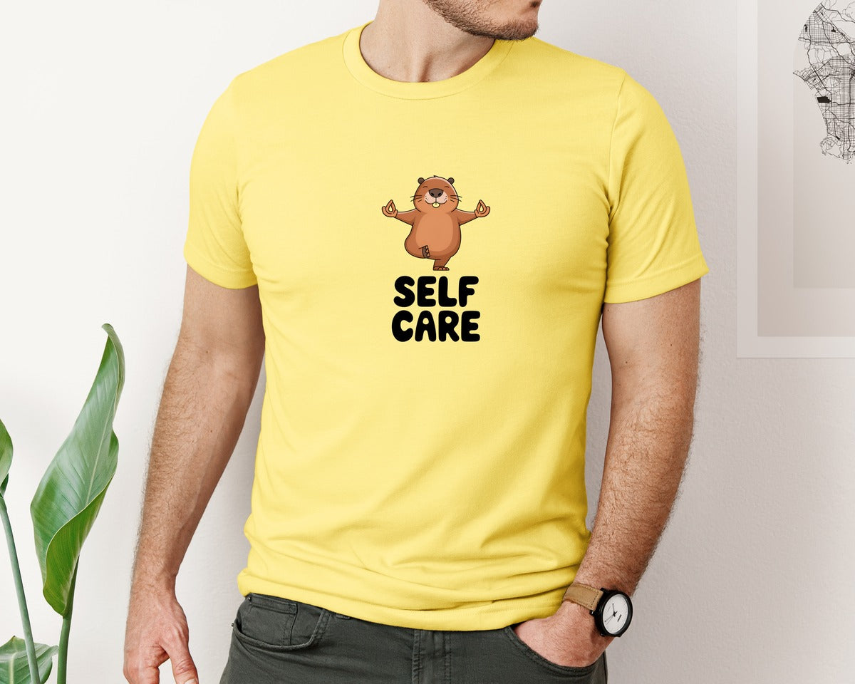 brand:Bella Canvas|color:Yellow|Self Care Graphic T-Shirt