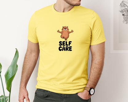 brand:Bella Canvas|color:Yellow|Self Care Graphic T-Shirt