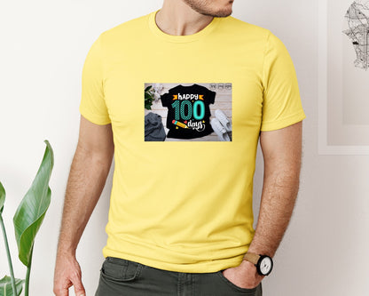 brand:Bella Canvas|color:Yellow|100 Days Of School Shirt 10 Graphic T-Shirt
