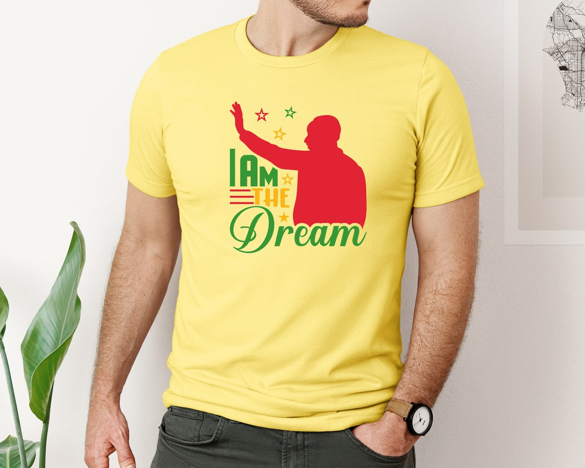 brand:Bella Canvas|color:Yellow|I Am The Dream Mlk Day Quote Design 3 Graphic T-Shirt