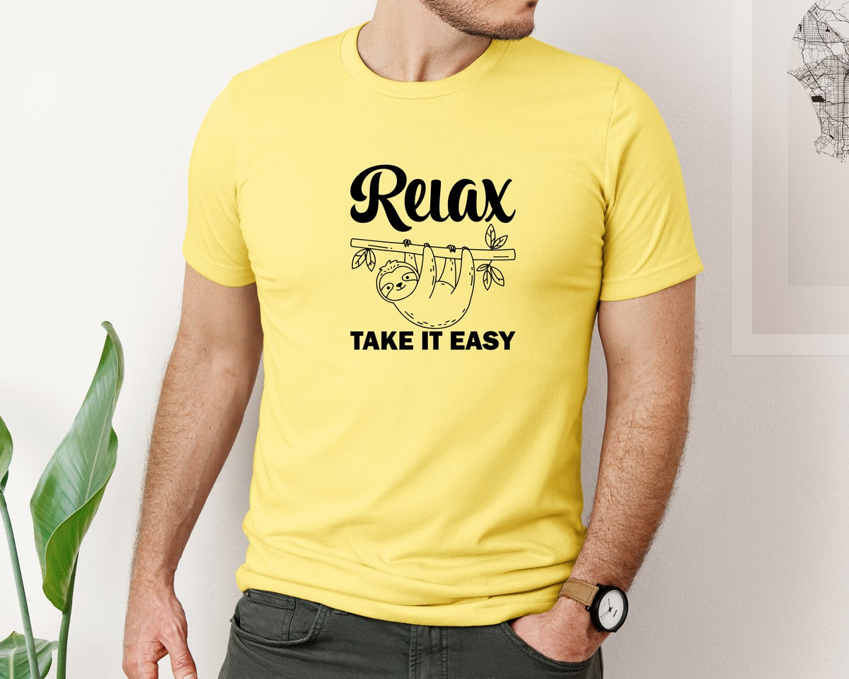 brand:Bella Canvas|color:Yellow|Relax Take It Easy T Shirt Graphic T-Shirt