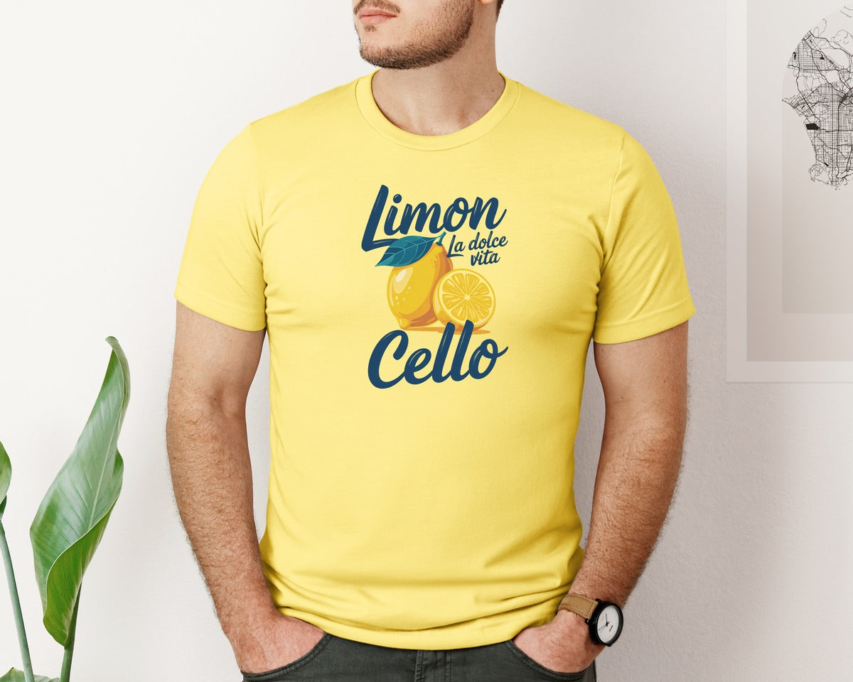 brand:Bella Canvas|color:Yellow|Limoncello La Dolce Vita Lemon Graphic T-Shirt