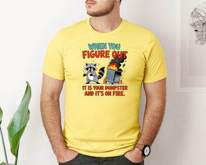 brand:Bella Canvas|color:Yellow|Retro Raccoon Funny Shirt Design Graphic T-Shirt