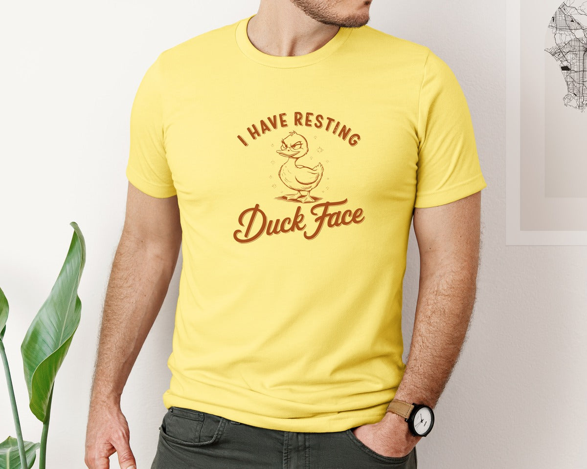 brand:Bella Canvas|color:Yellow|I Have Resting Duck Face Design Graphic T-Shirt