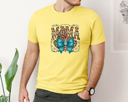 Western Leopard Mama With Bow 3 Graphic T-Shirt