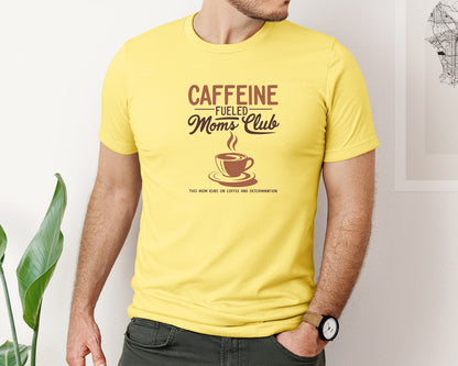 brand:Bella Canvas|color:Yellow|Coffee Mom Club Mothers Day Shirt Graphic T-Shirt