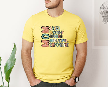 brand:Bella Canvas|color:Yellow|Mom Mothers Day Design Graphic T-Shirt
