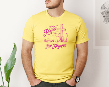 brand:Bella Canvas|color:Yellow|Not Perfect Just Forgiven Design 18 Graphic T-Shirt