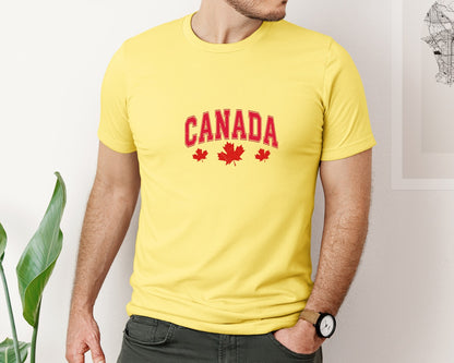 brand:Bella Canvas|color:Yellow|Canada Maple Leaf Canada Graphic T-Shirt