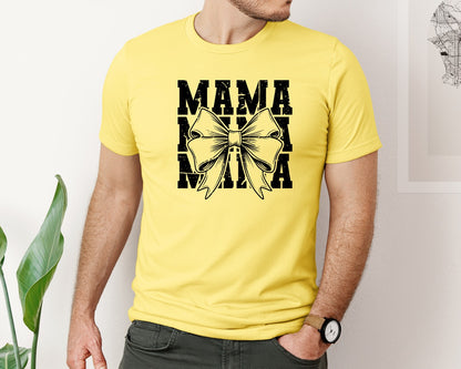 brand:Bella Canvas|color:Yellow|Mama Mom Mama Coquette Graphic T-Shirt