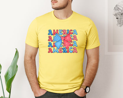 brand:Bella Canvas|color:Yellow|America Coquette 4Th Of July Graphic T-Shirt