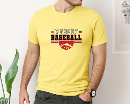 brand:Bella Canvas|color:Yellow|Baseball Shirt Baseball Team Graphic T-Shirt