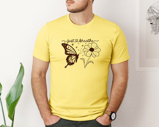 Just Breathe Butterfly Graphic T-Shirt