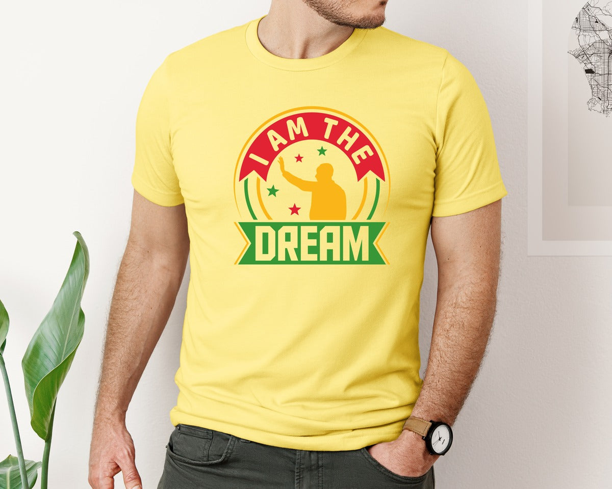 brand:Bella Canvas|color:Yellow|I Am The Dream Mlk Day Quote Design 2 Graphic T-Shirt