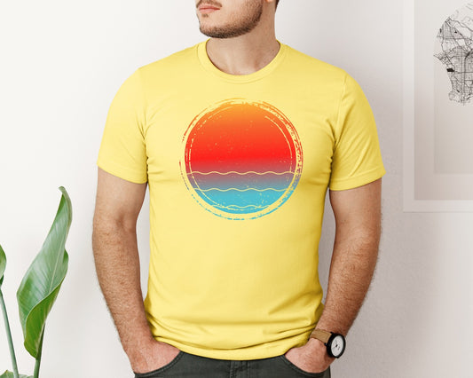 Sunset Colorful Grunge Circle 2 Graphic T-Shirt