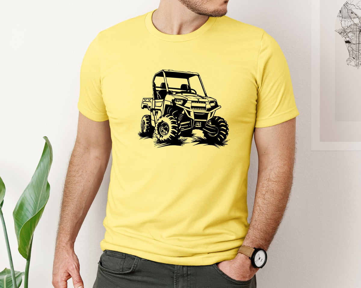 brand:Bella Canvas|color:Yellow|Atv Atv Riding Graphic T-Shirt