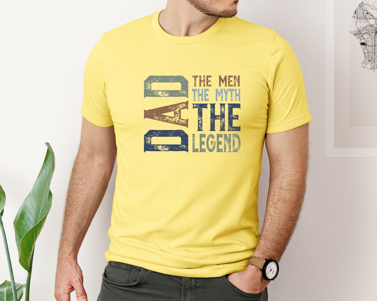 brand:Bella Canvas|color:Yellow|Father Best Dad Ever 3 Graphic T-Shirt