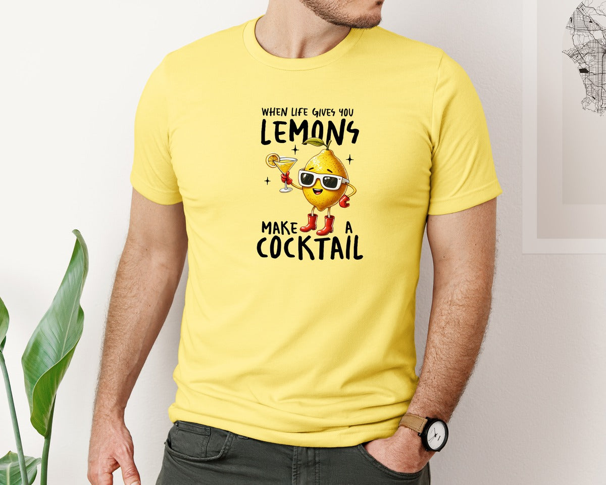 brand:Bella Canvas|color:Yellow|Funny Lemon Sarcastic Sassy Adult Graphic T-Shirt
