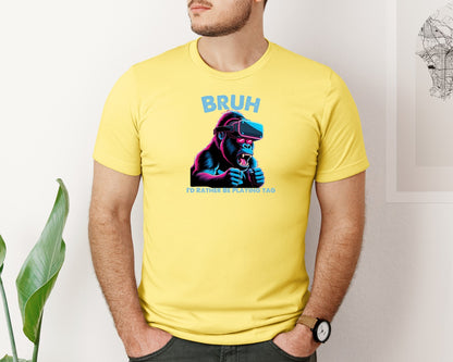 brand:Bella Canvas|color:Yellow|Bruh Id Rather Be Playing Tag T Shirt Graphic T-Shirt