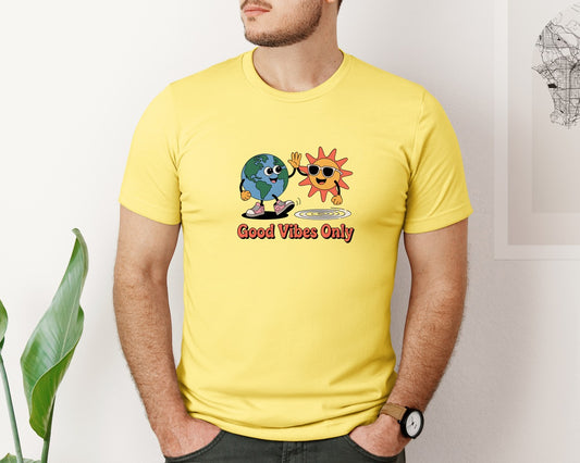 Good Vibes Earth Sun Graphic T-Shirt