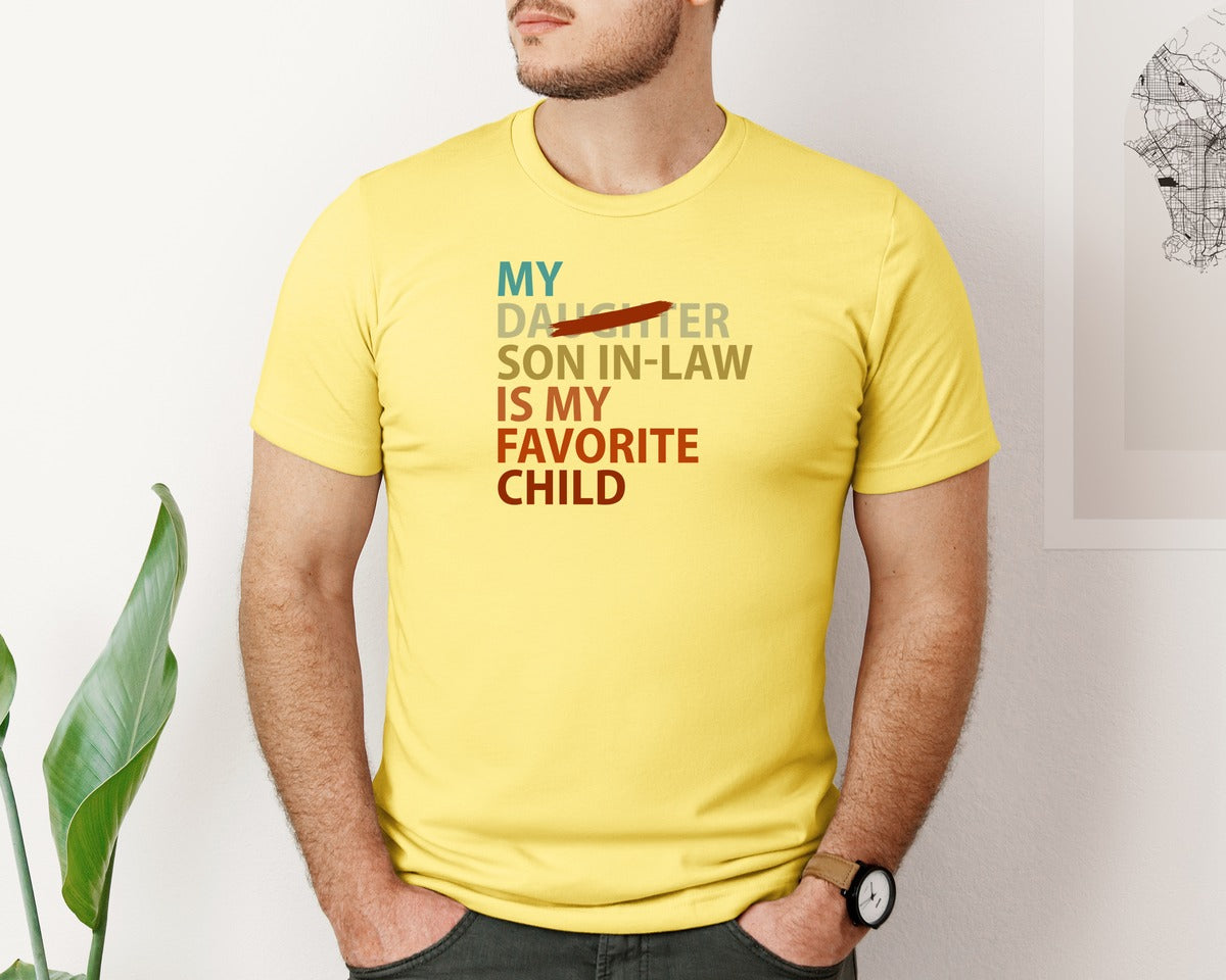 brand:Bella Canvas|color:Yellow|My Son In Law Is My Favorite Child Funny 12 Graphic T-Shirt