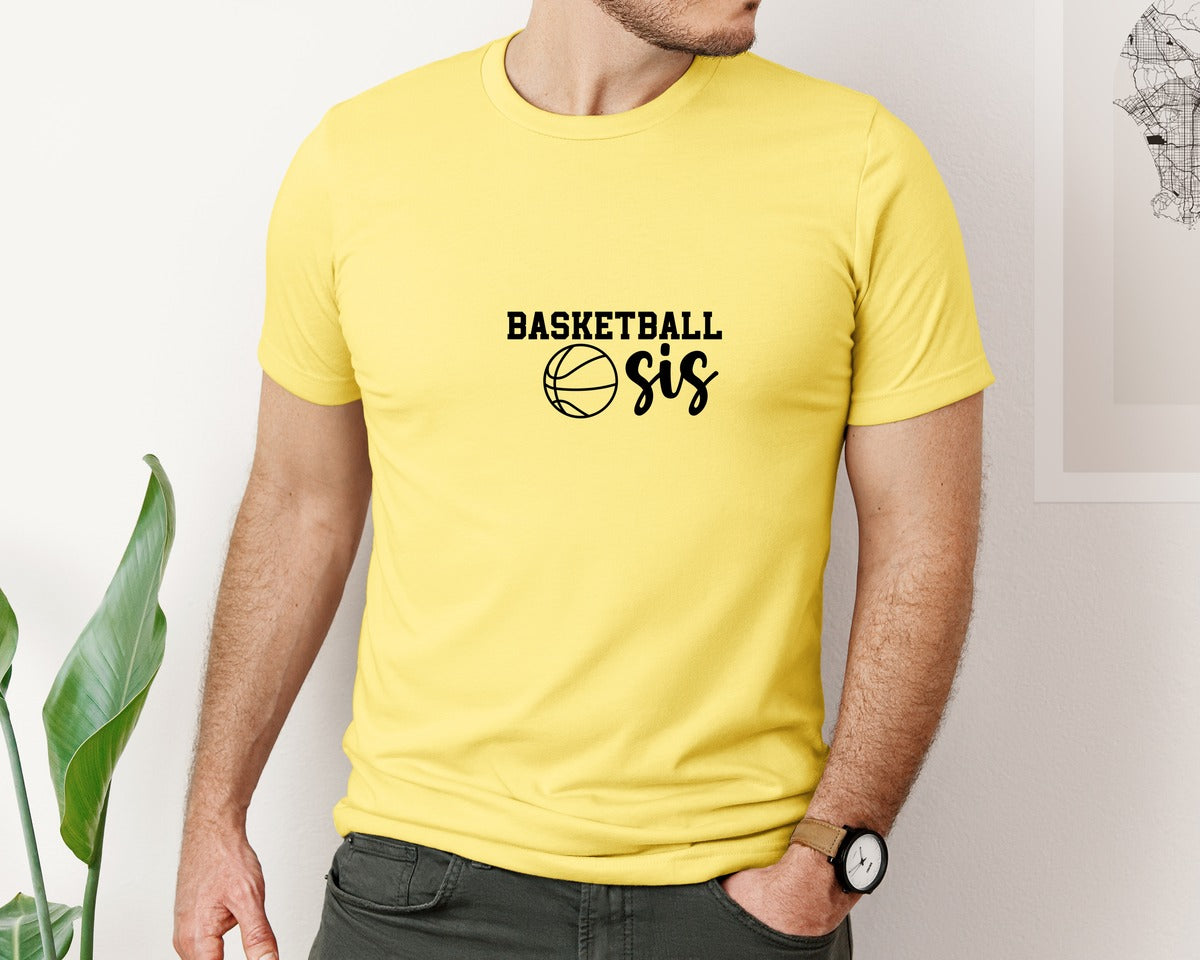 brand:Bella Canvas|color:Yellow|Basketball Sis 2 Graphic T-Shirt