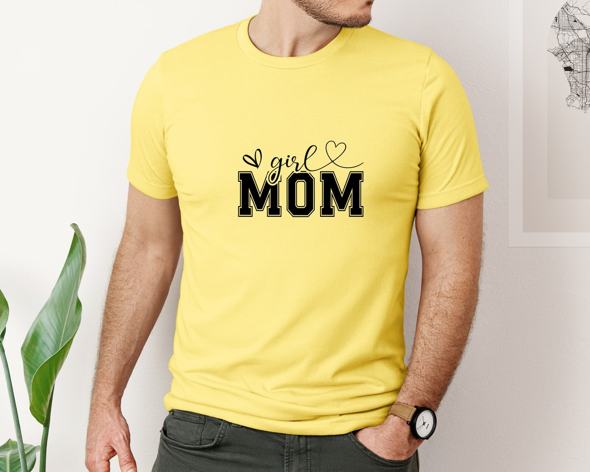 brand:Bella Canvas|color:Yellow|Girl Mom Mothers Day Mama Graphic T-Shirt