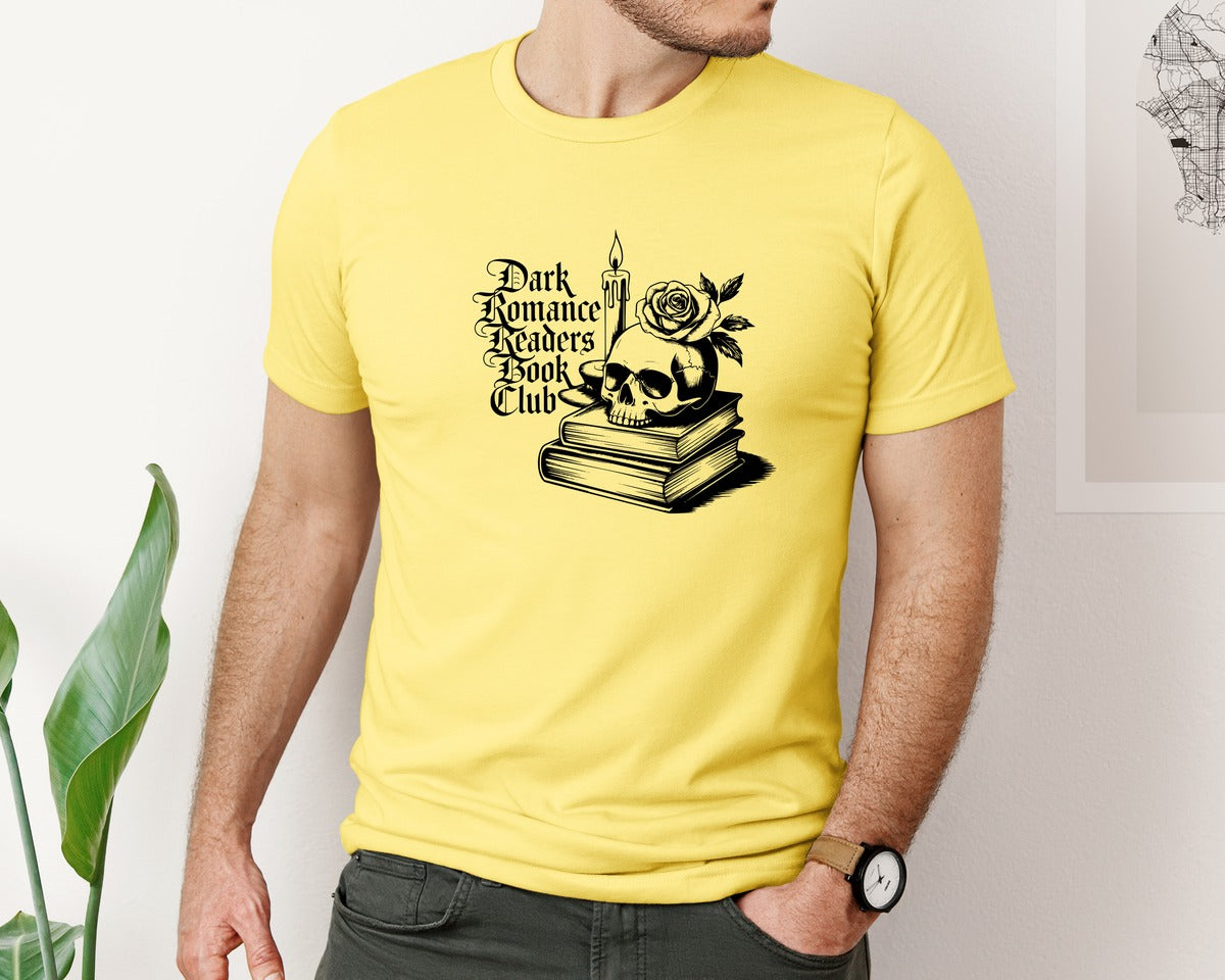 brand:Bella Canvas|color:Yellow|Dark Romance Readers Book Club T Shi Graphic T-Shirt