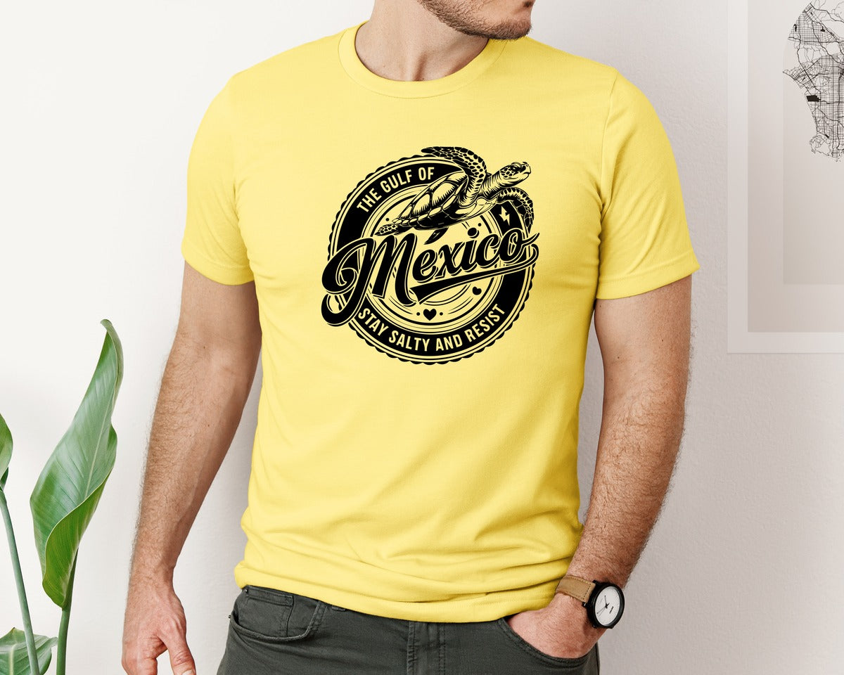 brand:Bella Canvas|color:Yellow|Gulf Of Mexico Turtle Beach Graphic T-Shirt